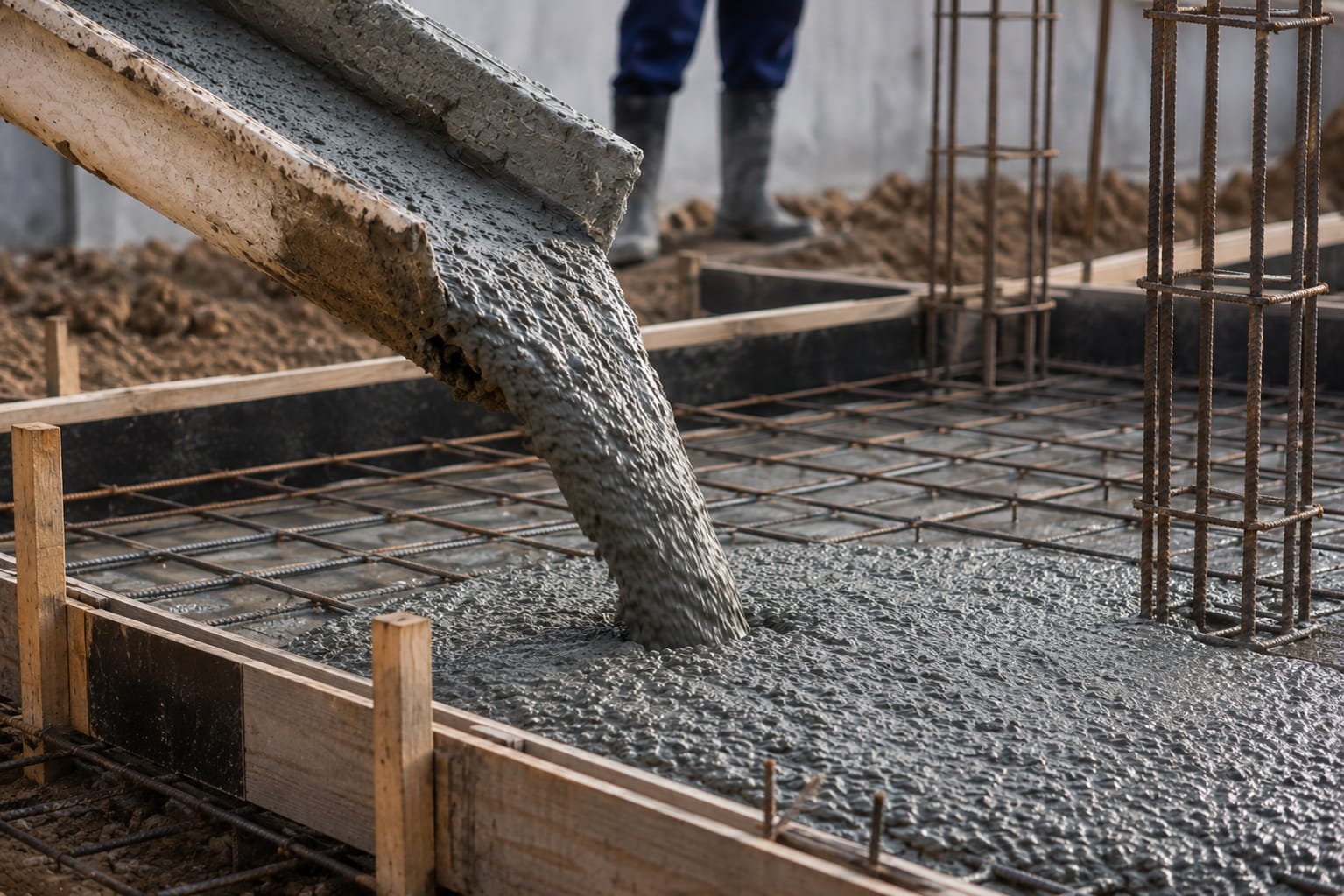 Residential slab pour
