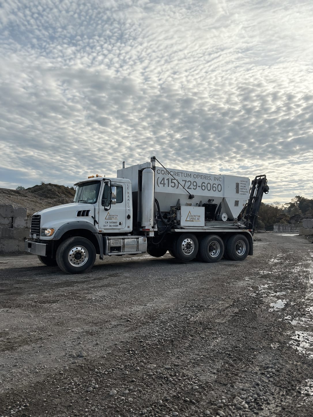 Concretum Operis mixer truck at the yard